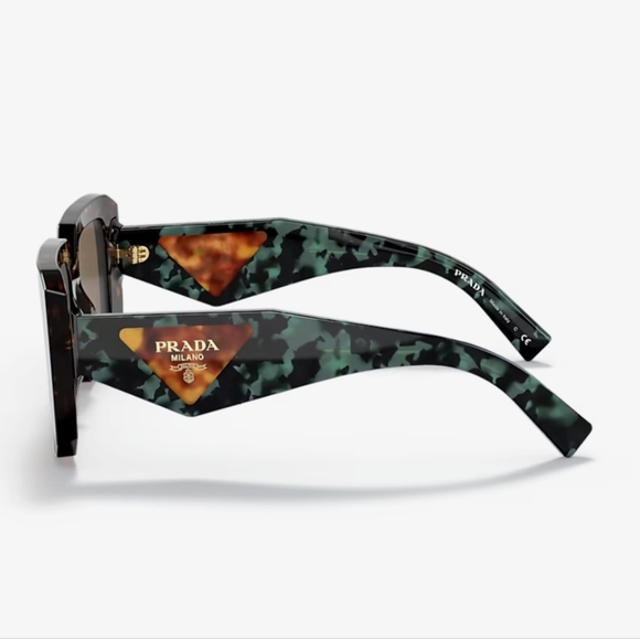 PRADA Blue/Brown Tortoise Square Sunglasses - Picture 2 of 5